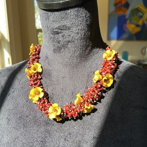 Rare Vintage unsigned Frank Hess for Miriam Haskell Necklace and Bracelet